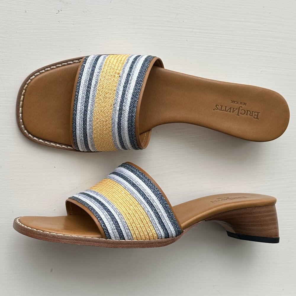 Eric Javits Feminina Denim Congo Slide, circa ~2001, made in Italy, NEW in box